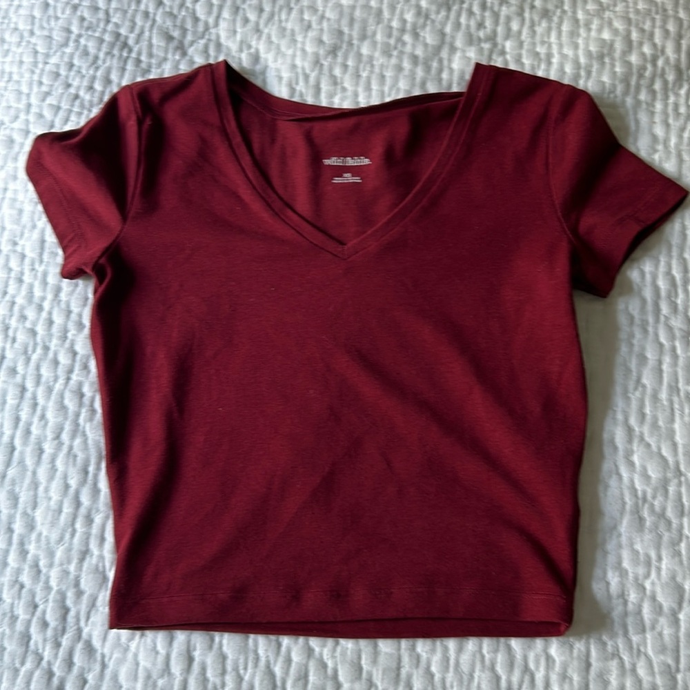 Dark red v-neck top - wild fable- size xs